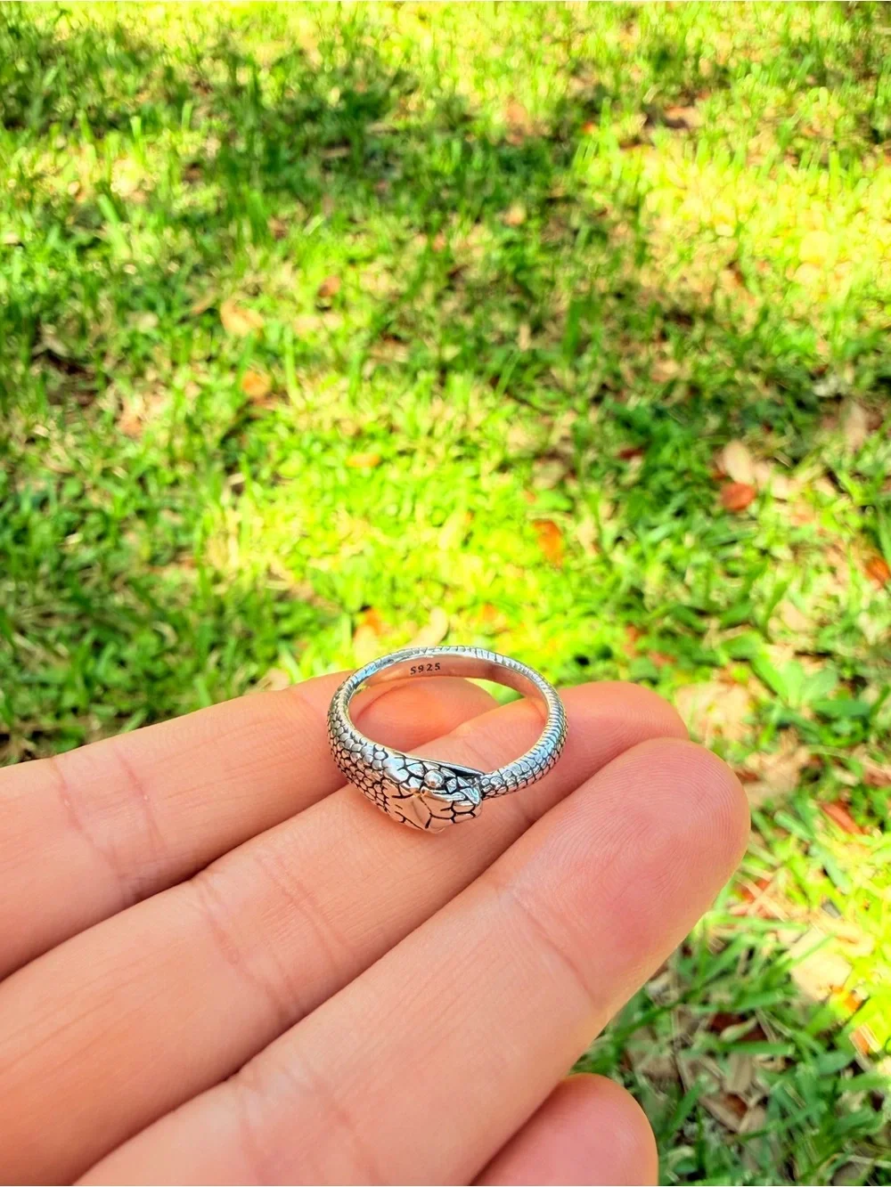 Serpenti Sterling Silver Snake Head Ring - S925